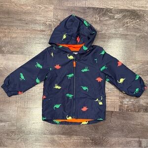 Carters Toddler Colorful Dinosaur Navy Blue Hooded Lightweight Spring Jacket 3T